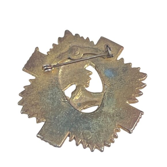 Vintage Royal Scots Military Badge 1940s 1950s Starburst Style with Classical Pr - Picture 3 of 6